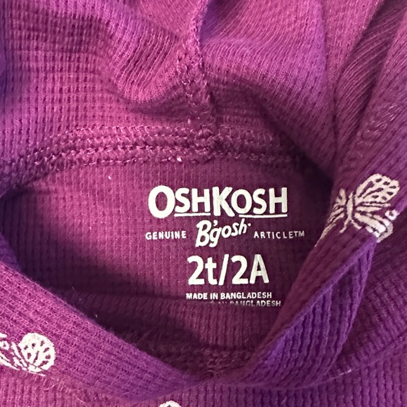 OshKosh B'gosh - Purple Hoodie Shirt with Butterfly Print - Picture 3 of 3